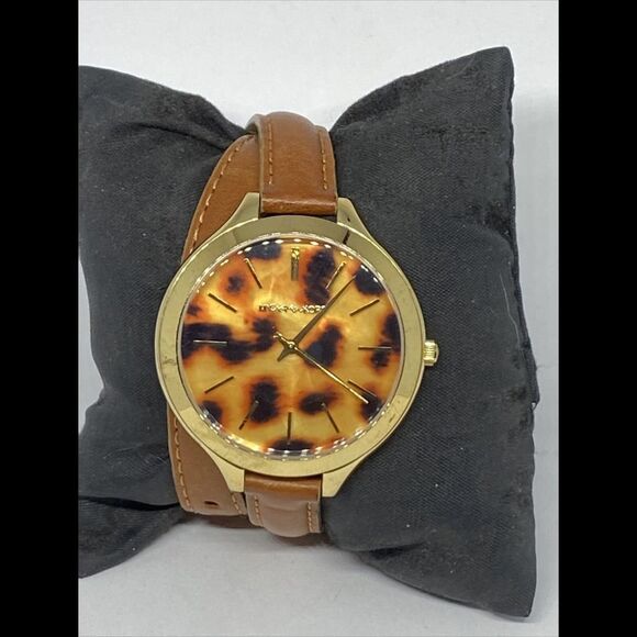 Michael Kors Slim Runway MK2327 Women's Brown Leather Analog Dial Watch UC624 - Picture 3 of 12